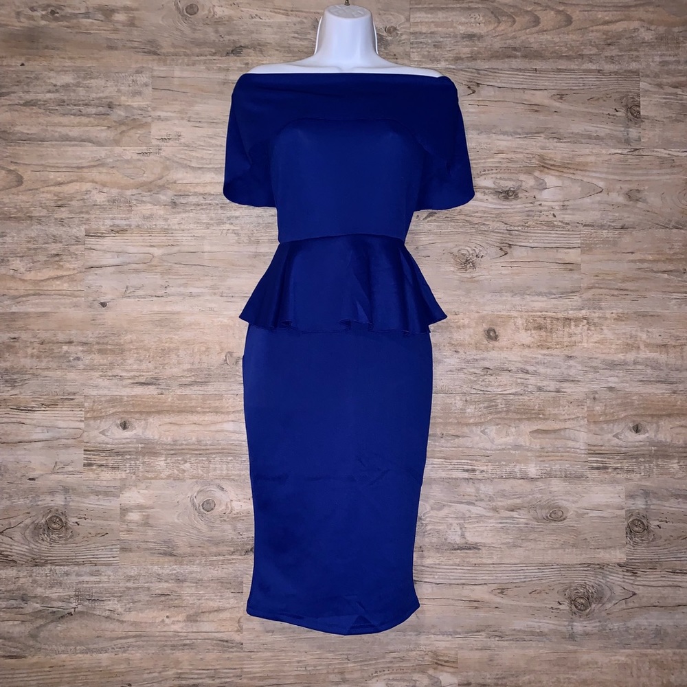 Royal blue midi dress
